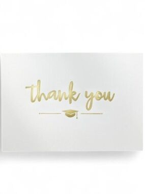 Jostens Foil Thank You Notes - Gold on White
